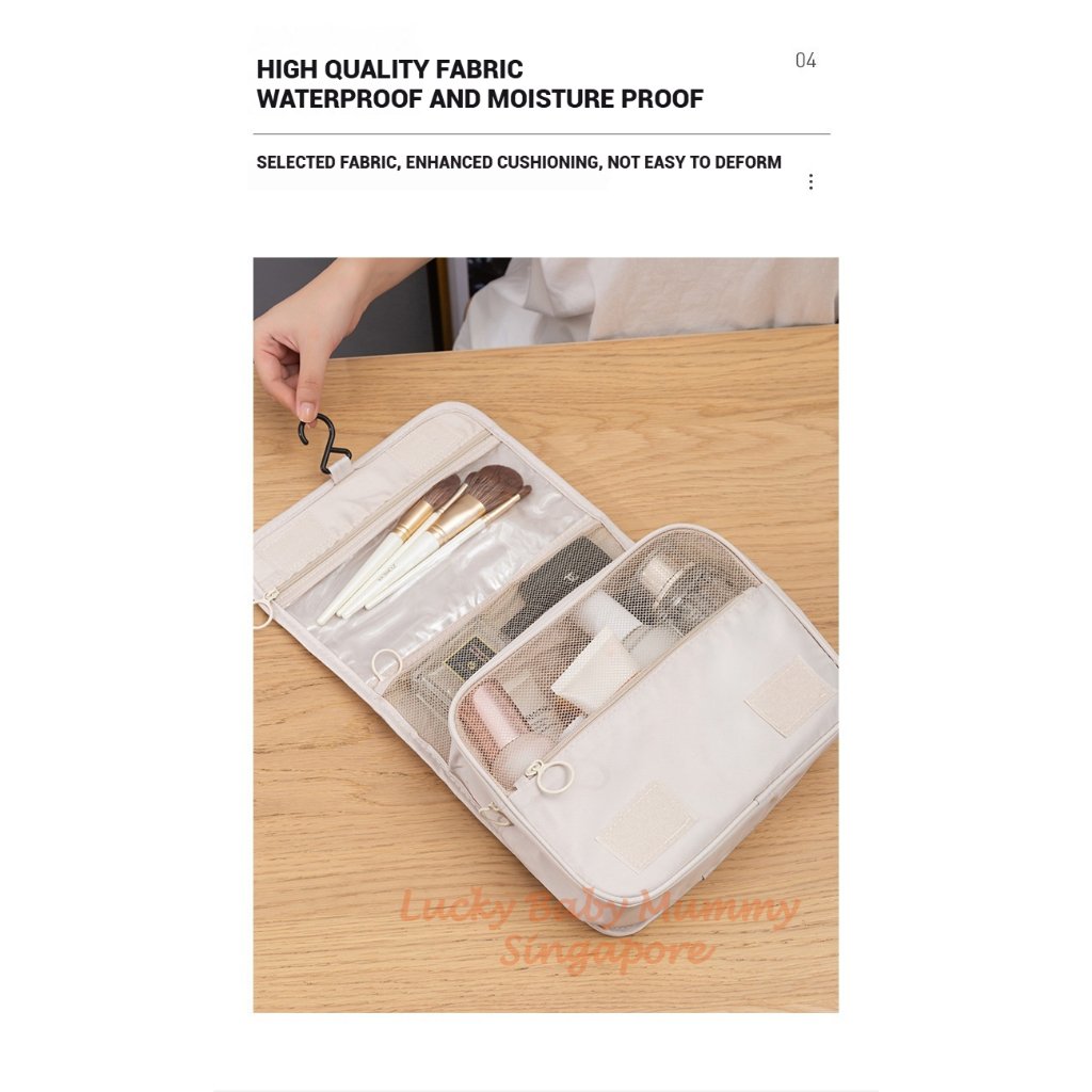 Travel Toiletry Bag / Foldable Cosmetic Bags / Makeup Storage Bag / Large Capacity Toiletries Hangbag