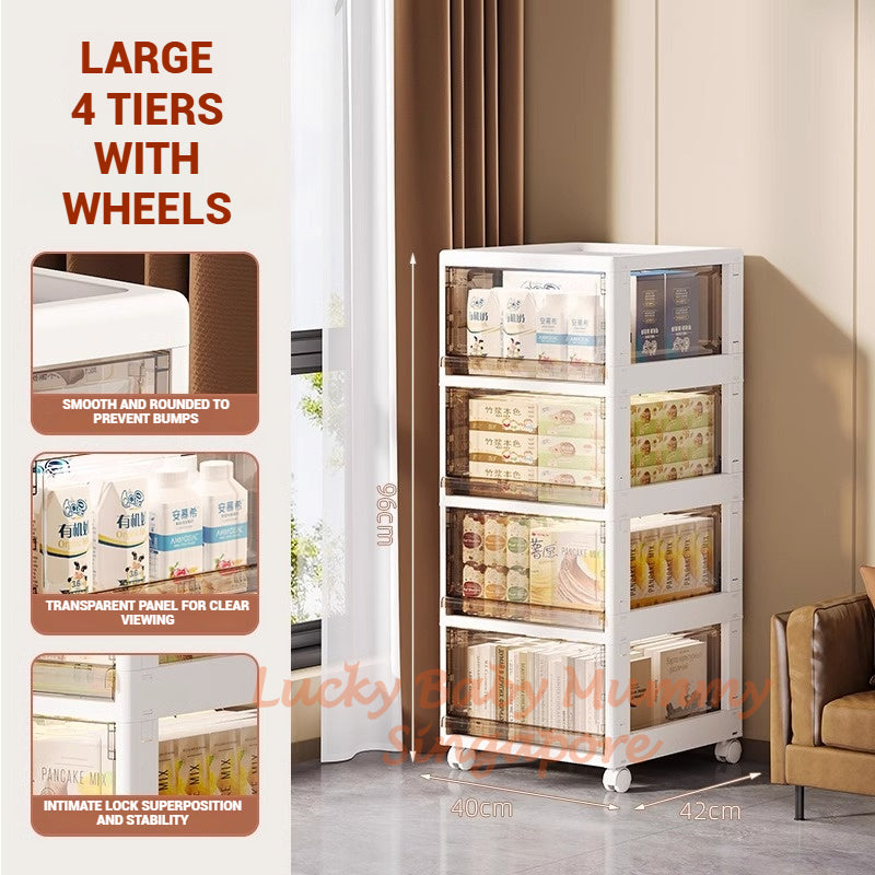 Multi-Layer Storage Rack with Wheels