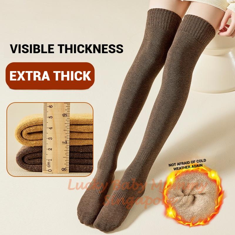Autumn And Winter Thickened Over-the-knee Socks/Fleece-lined Warm Socks For Women/Non-Slip Stockings