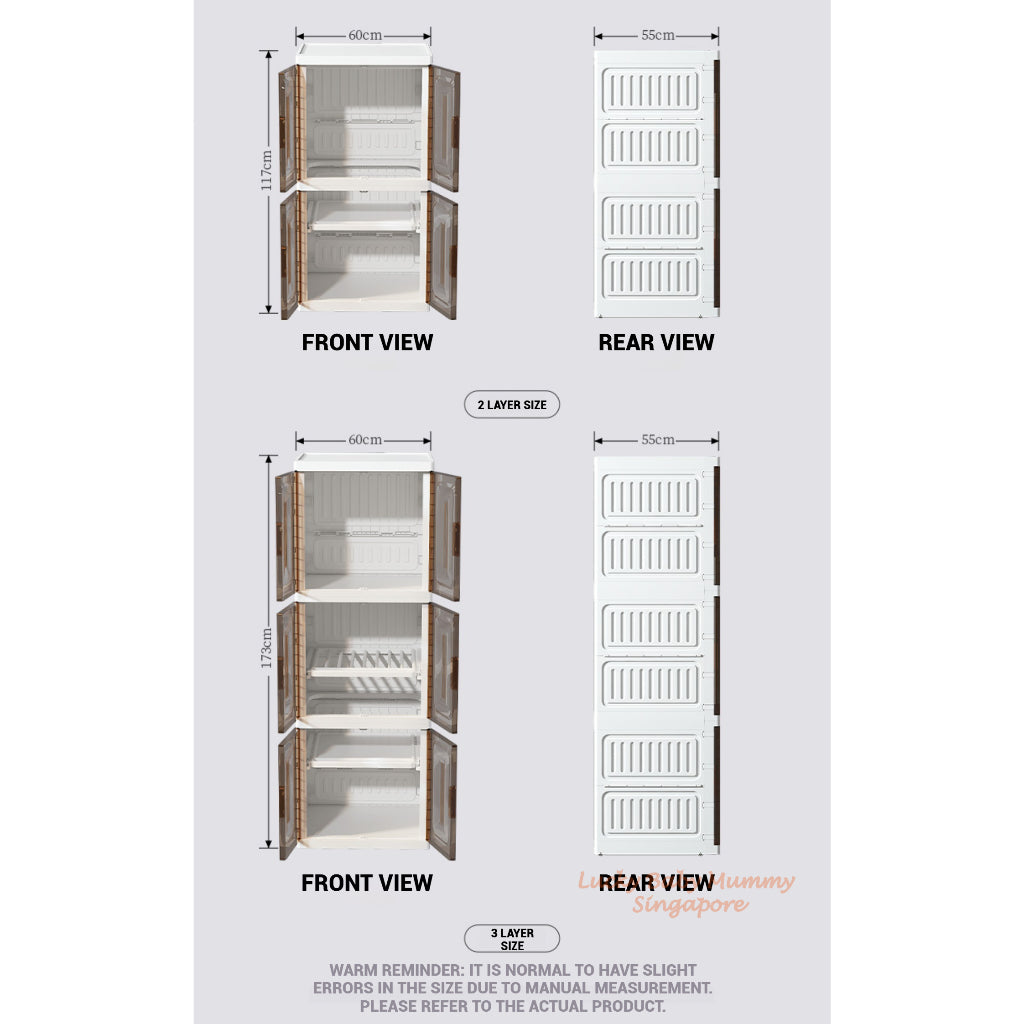 Foldable Large Wardrobe Cabinet with Adjustable Shelves