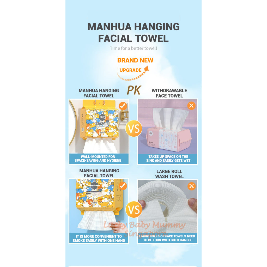ManHua Hanging Facial Towel 100PCS