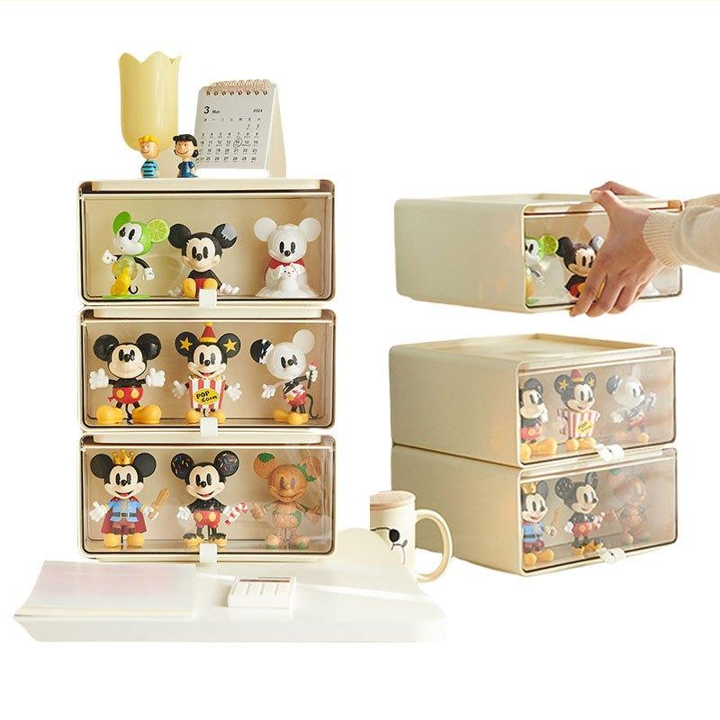 Desktop Figurine Display Storage Box / Pull Out Transparent Blind Box Display Drawer / POP MART Toy Display Rack