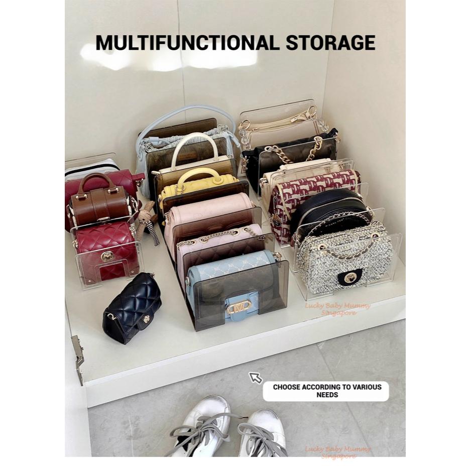 Acrylic Bag Divided Storage Box / Wardrobe Organizer Handbag Organizer Rack / Multi Functional Divided Storage Box