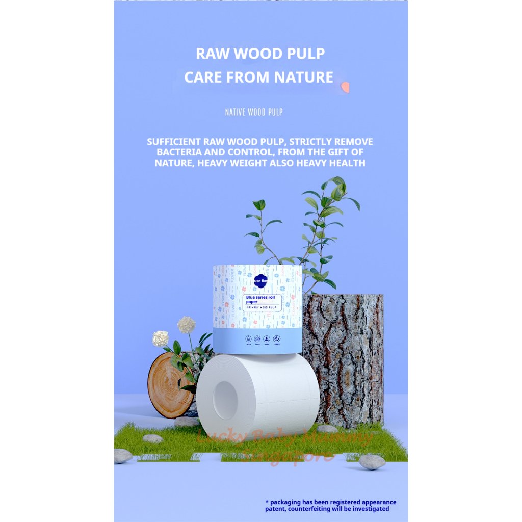 【24 Rolls/Box】ManHua Blue Series 5-Ply Toilet Paper Rolls 120g/ Household Napkin Paper/Facial Tissue