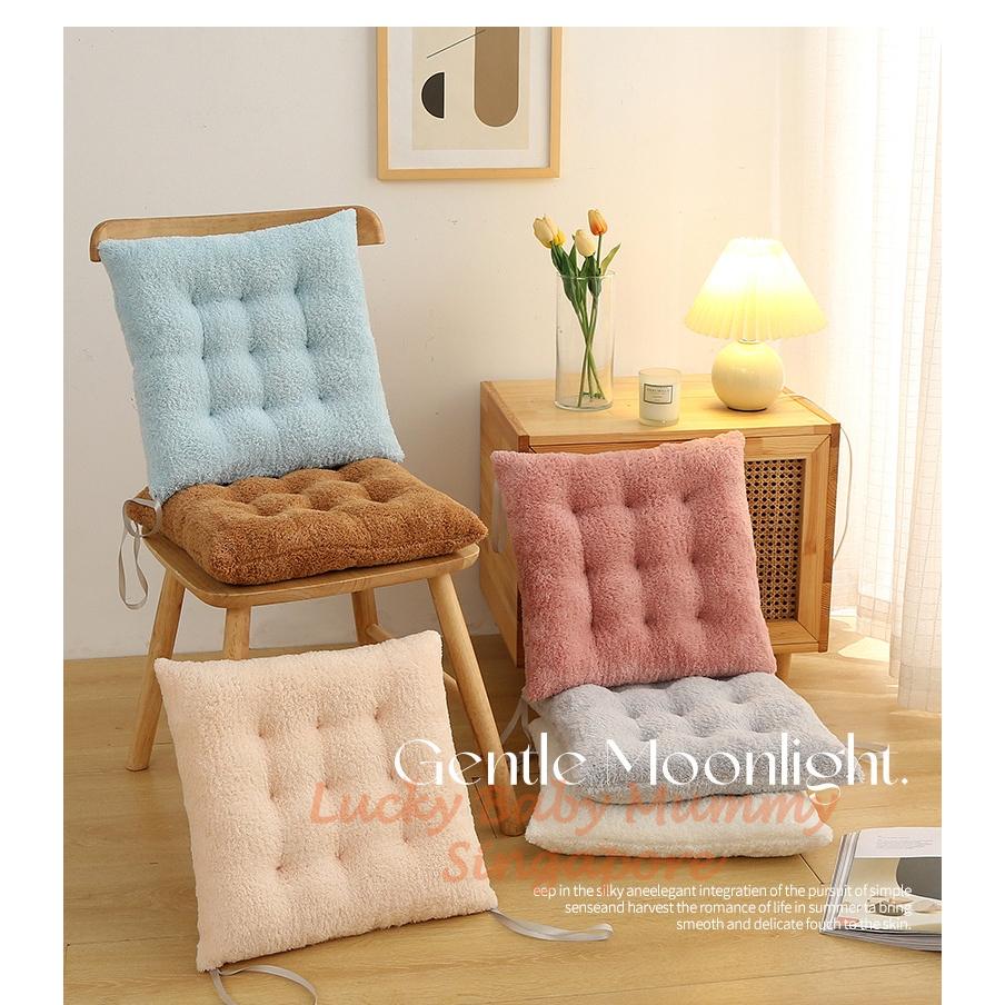 Velvet Solid Color Square Chair Cushion / Simple Crystal Velvet Seat Pad / Plush Cushion For Office, Study Chair