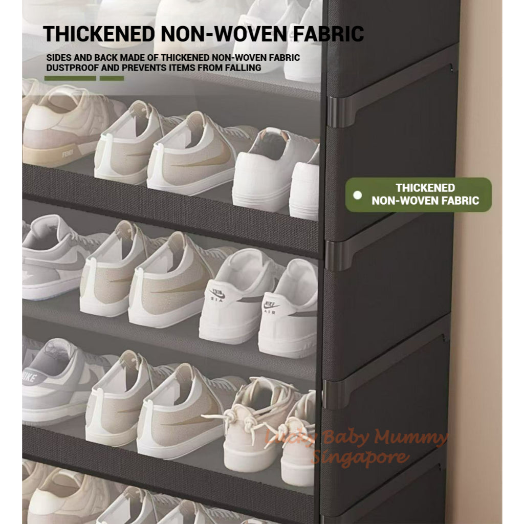 Flip Dustproof Shoe Cabinet with Clear Door