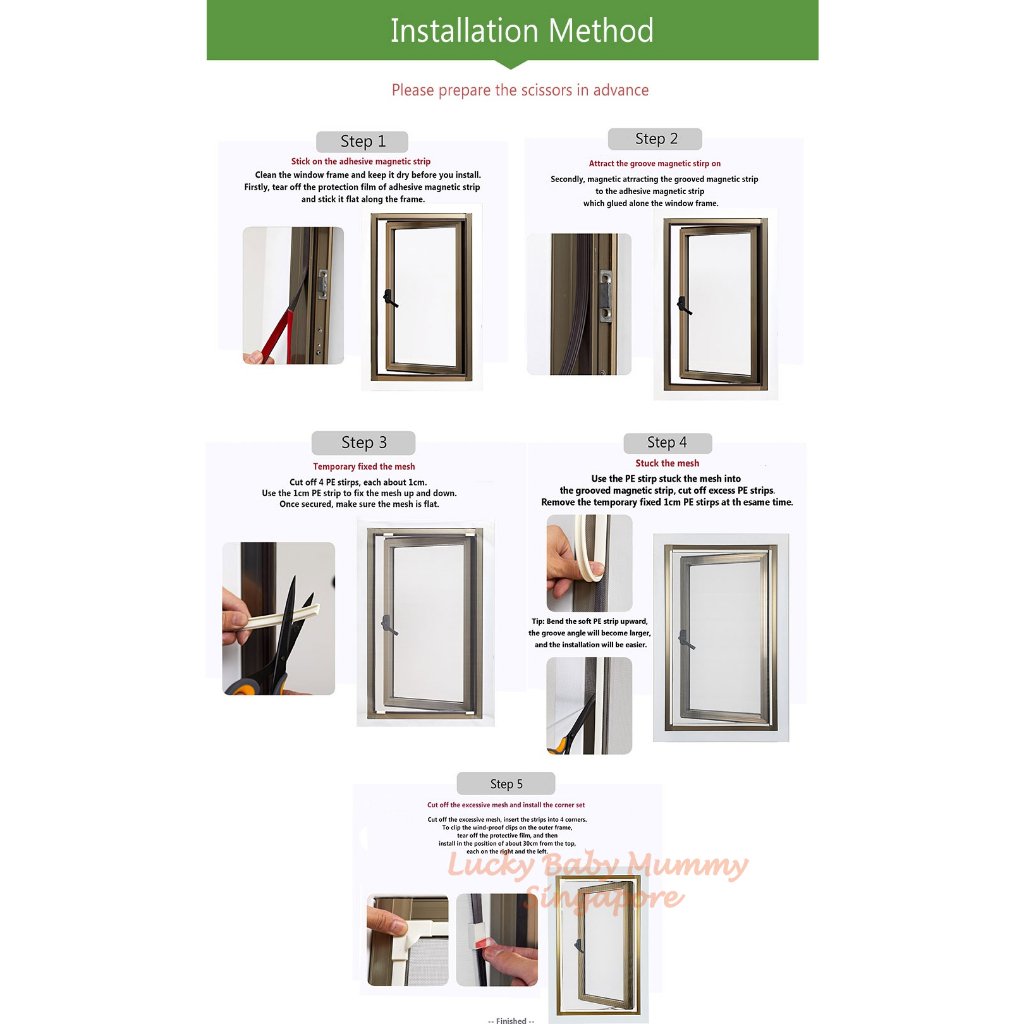 (NEW DESIGN) DIY Magnetic Window Screen With Small Opening Window / Insect Screen Kit / Mosquito Netting