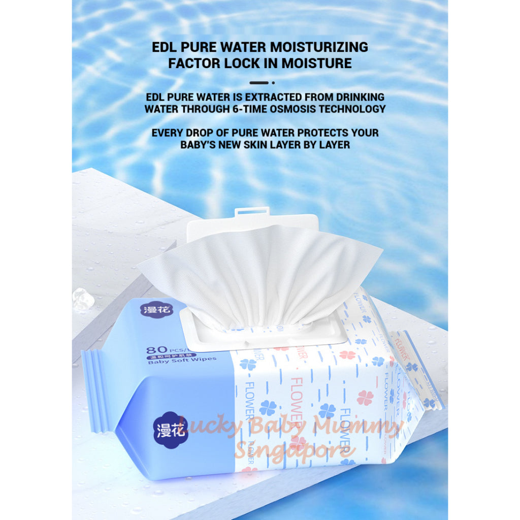 【5 Pkt/ Pack】ManHua Baby Wipes 80 Sheets