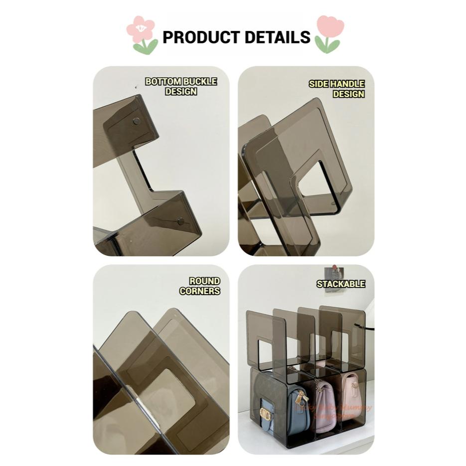 Acrylic Bag Divided Storage Box / Wardrobe Organizer Handbag Organizer Rack / Multi Functional Divided Storage Box