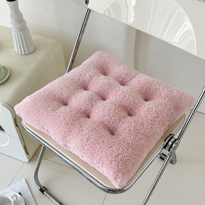 Velvet Solid Color Square Chair Cushion / Simple Crystal Velvet Seat Pad / Plush Cushion For Office, Study Chair