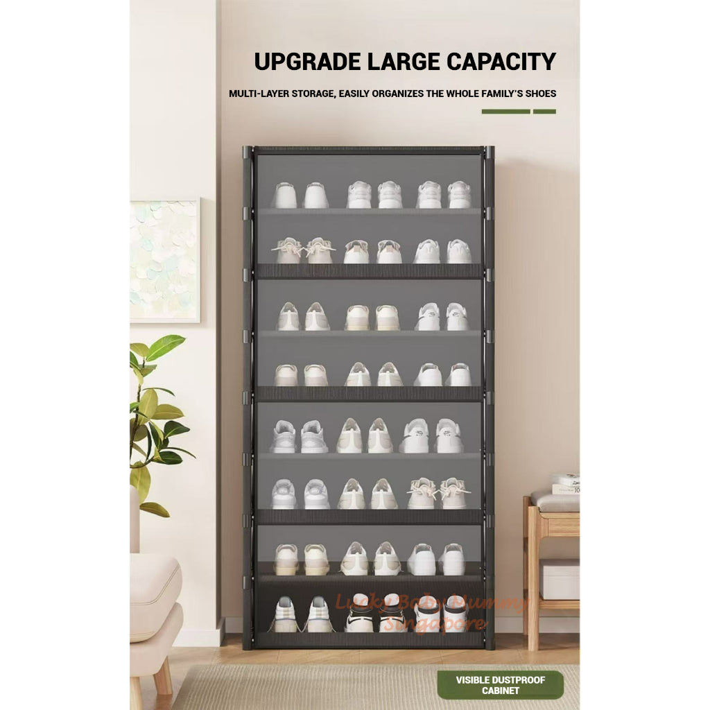 Flip Dustproof Shoe Cabinet with Clear Door