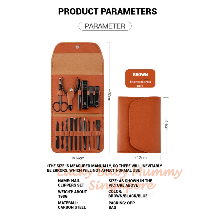 16-in-1 Nail Clippers Set Manicure Pedicure Kit