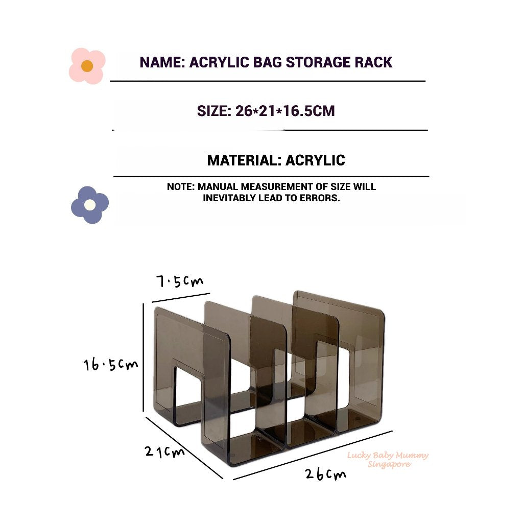 Acrylic Bag Divided Storage Box / Wardrobe Organizer Handbag Organizer Rack / Multi Functional Divided Storage Box