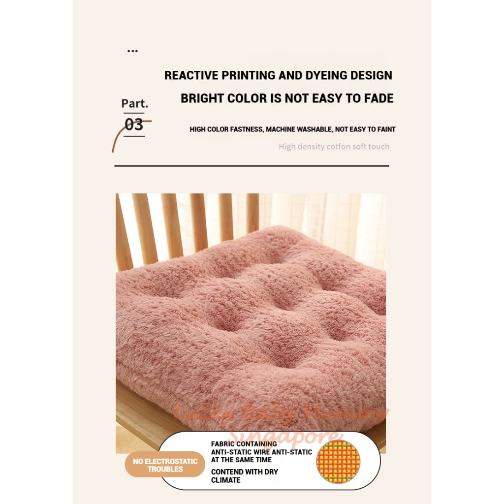 Velvet Solid Color Square Chair Cushion / Simple Crystal Velvet Seat Pad / Plush Cushion For Office, Study Chair