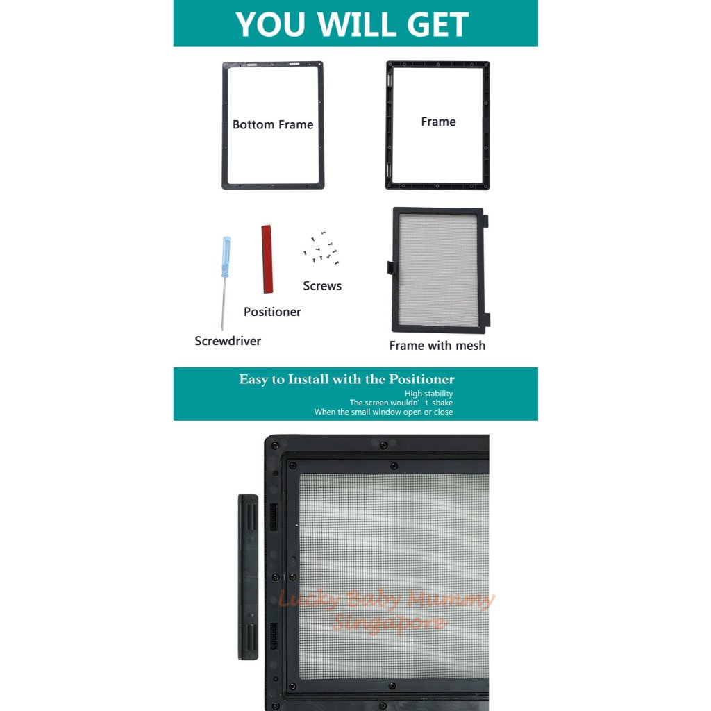 (NEW DESIGN) DIY Magnetic Window Screen With Small Opening Window / Insect Screen Kit / Mosquito Netting