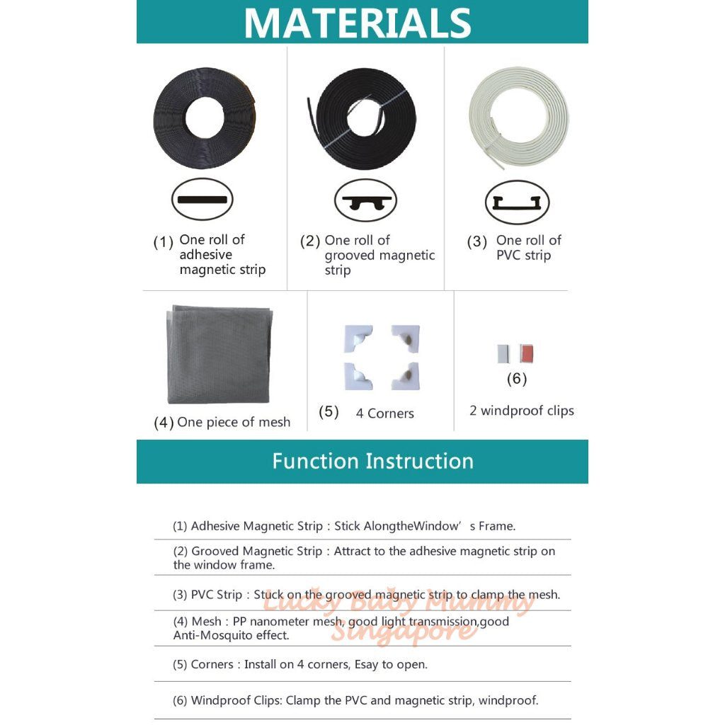(NEW DESIGN) DIY Magnetic Window Screen With Small Opening Window / Insect Screen Kit / Mosquito Netting