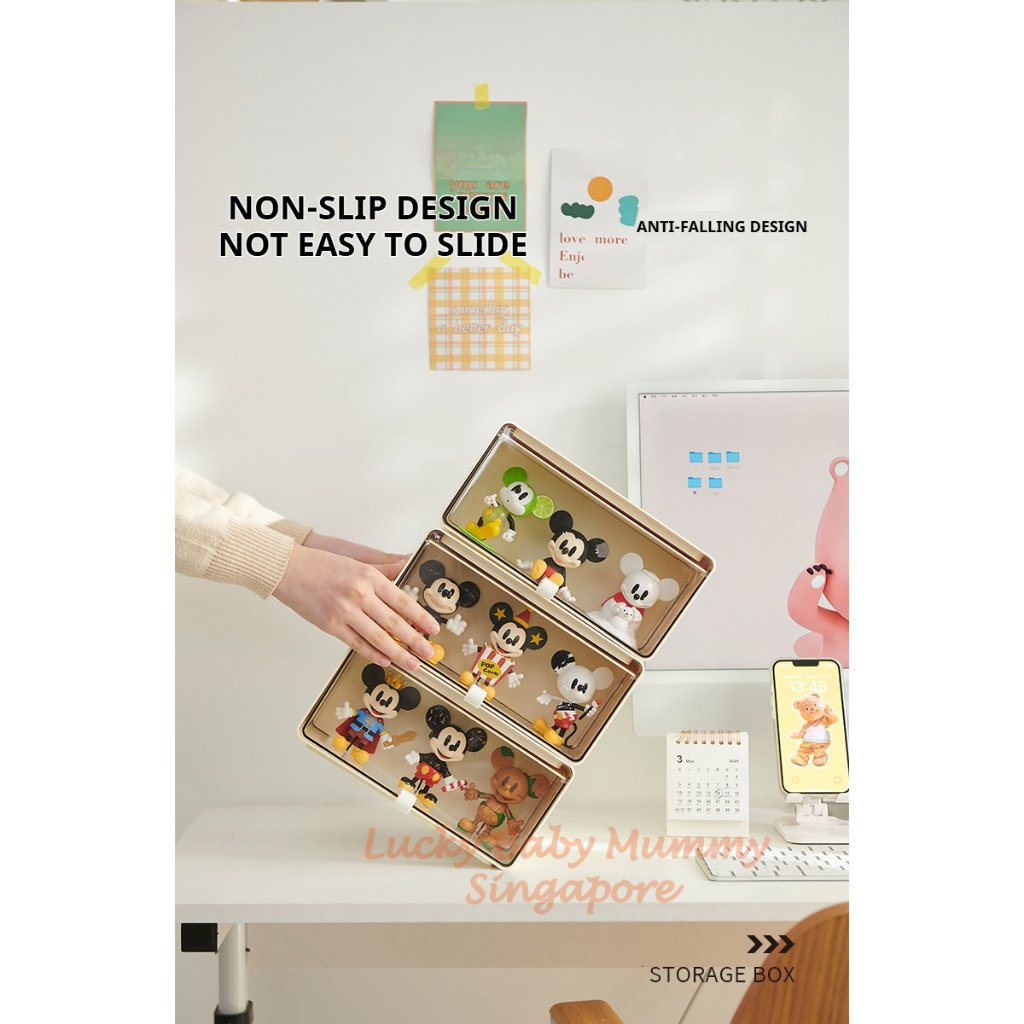 Desktop Figurine Display Storage Box / Pull Out Transparent Blind Box Display Drawer / POP MART Toy Display Rack