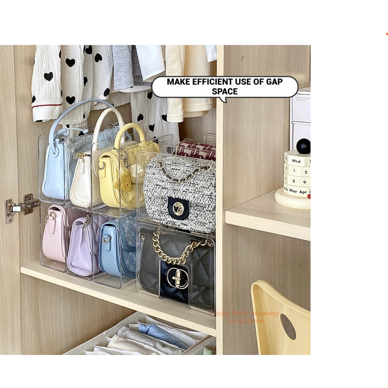 Acrylic Bag Divided Storage Box / Wardrobe Organizer Handbag Organizer Rack / Multi Functional Divided Storage Box