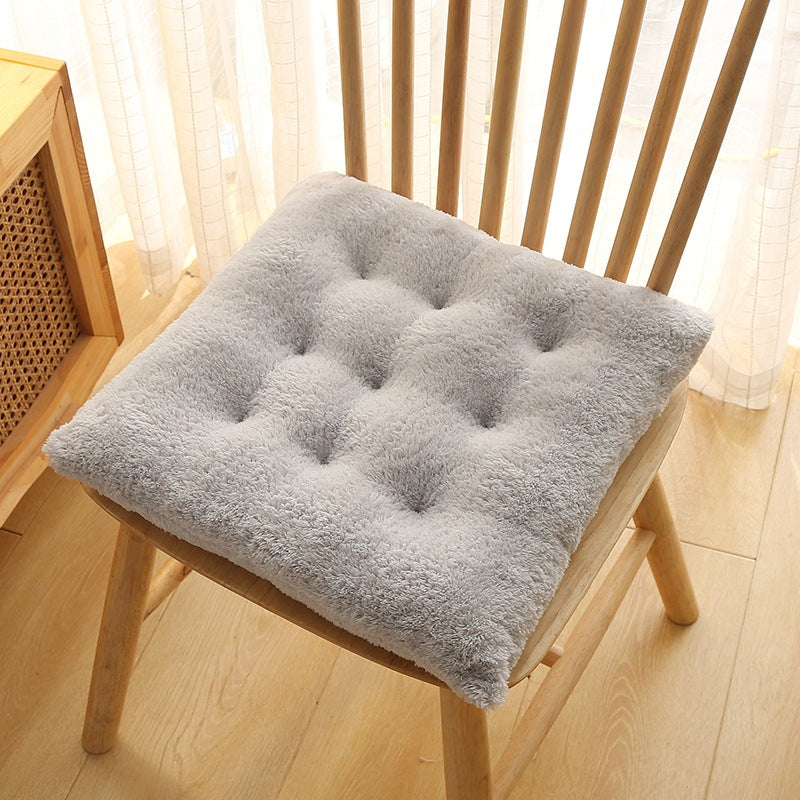 Velvet Solid Color Square Chair Cushion / Simple Crystal Velvet Seat Pad / Plush Cushion For Office, Study Chair