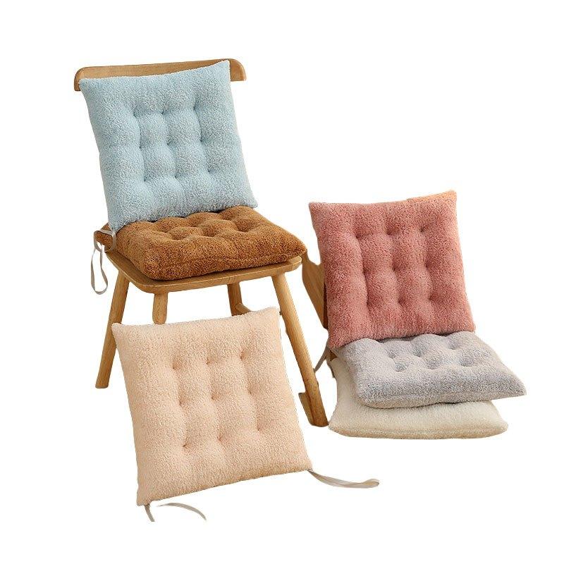 Velvet Solid Color Square Chair Cushion / Simple Crystal Velvet Seat Pad / Plush Cushion For Office, Study Chair