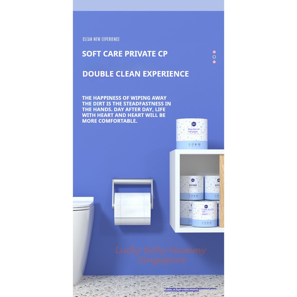 【24 Rolls/Box】ManHua Blue Series 5-Ply Toilet Paper Rolls 120g/ Household Napkin Paper/Facial Tissue