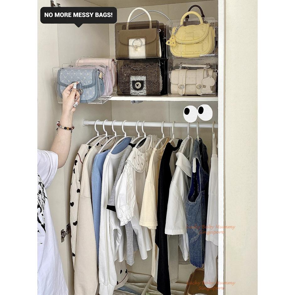 Acrylic Bag Divided Storage Box / Wardrobe Organizer Handbag Organizer Rack / Multi Functional Divided Storage Box