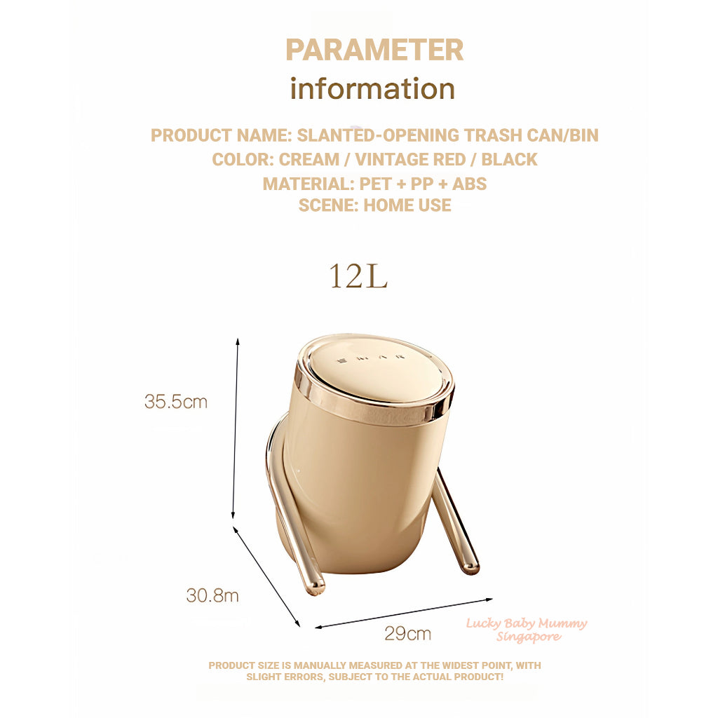 Minimalist Slanted Opening Trash Bin