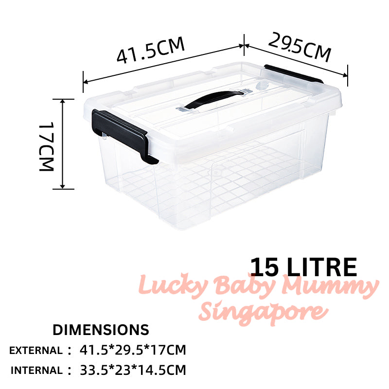 Transparent Large Storage Box with Handle