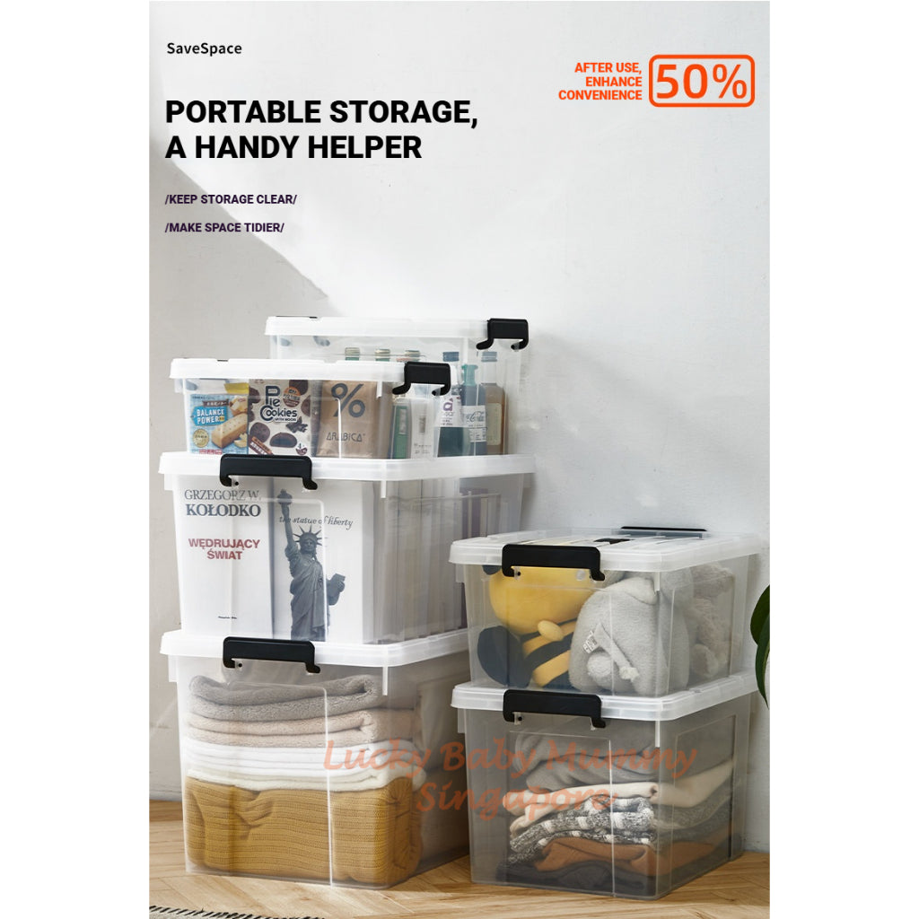 Transparent Large Storage Box with Handle