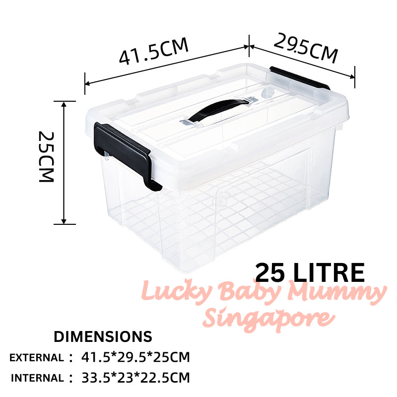 Transparent Large Storage Box with Handle