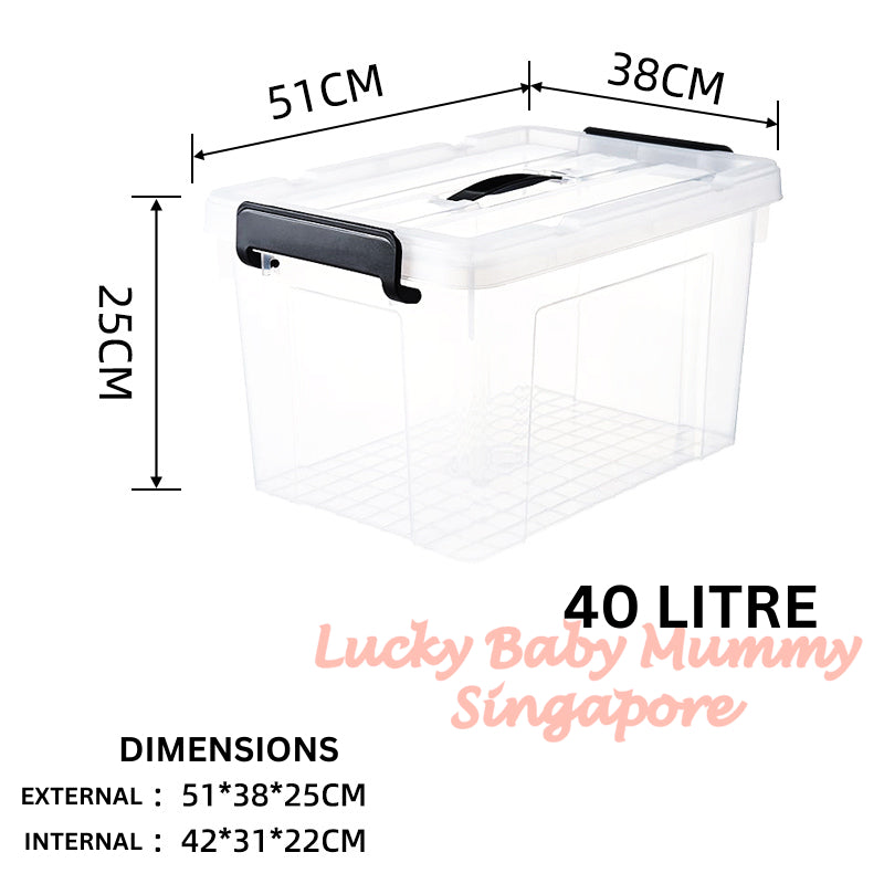 Transparent Large Storage Box with Handle