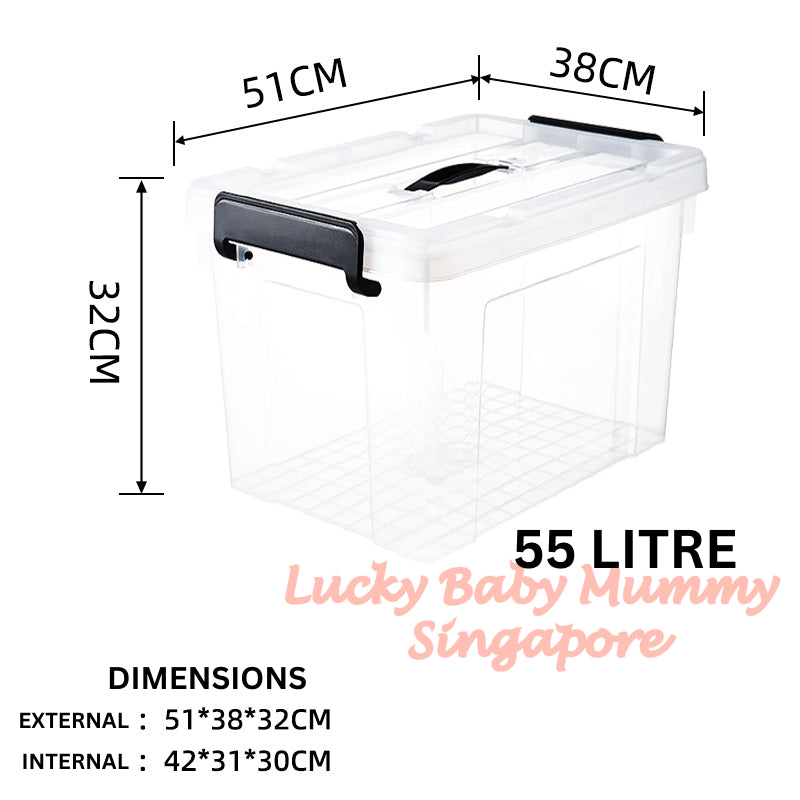 Transparent Large Storage Box with Handle