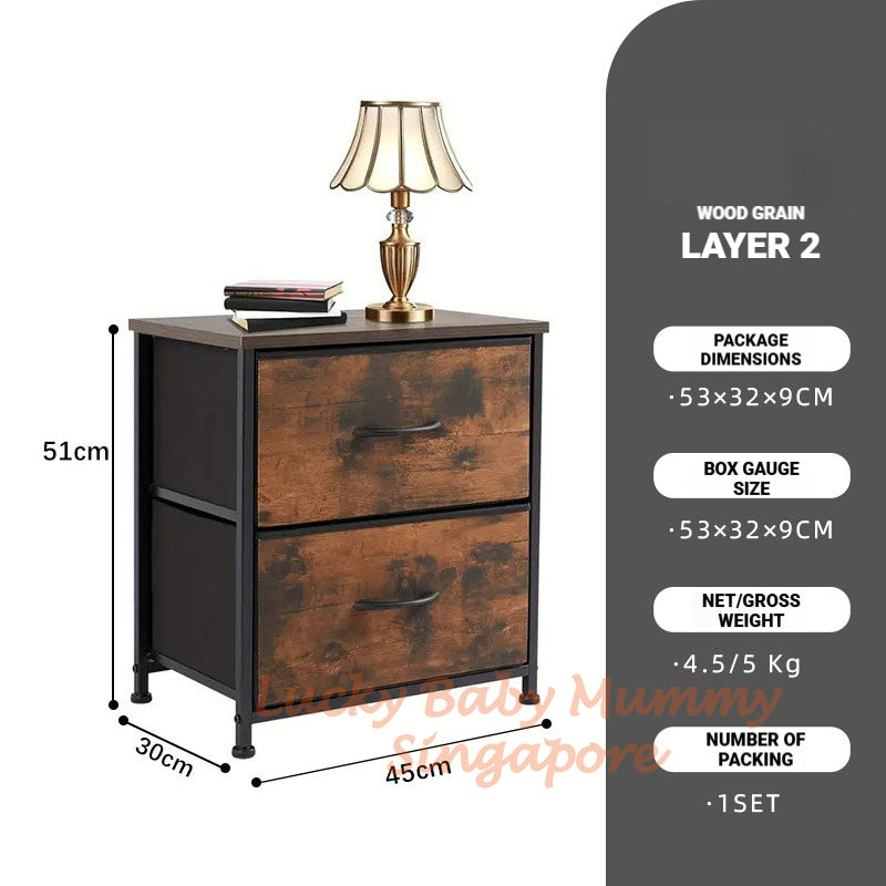 Fabric Drawer Side Table