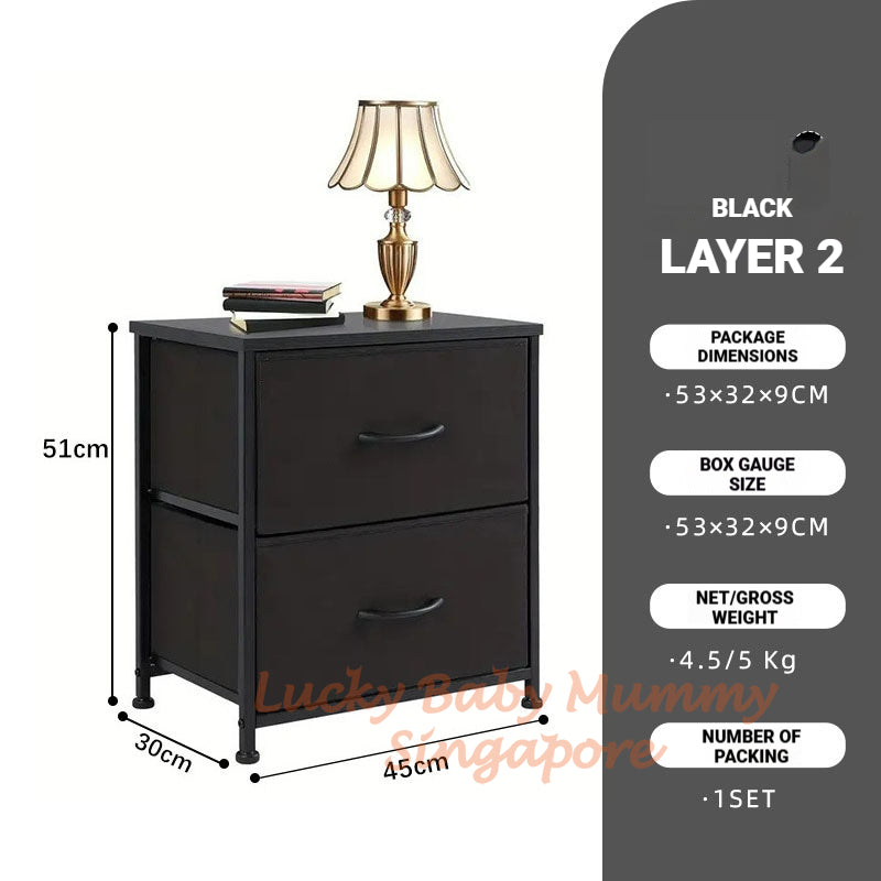 Fabric Drawer Side Table