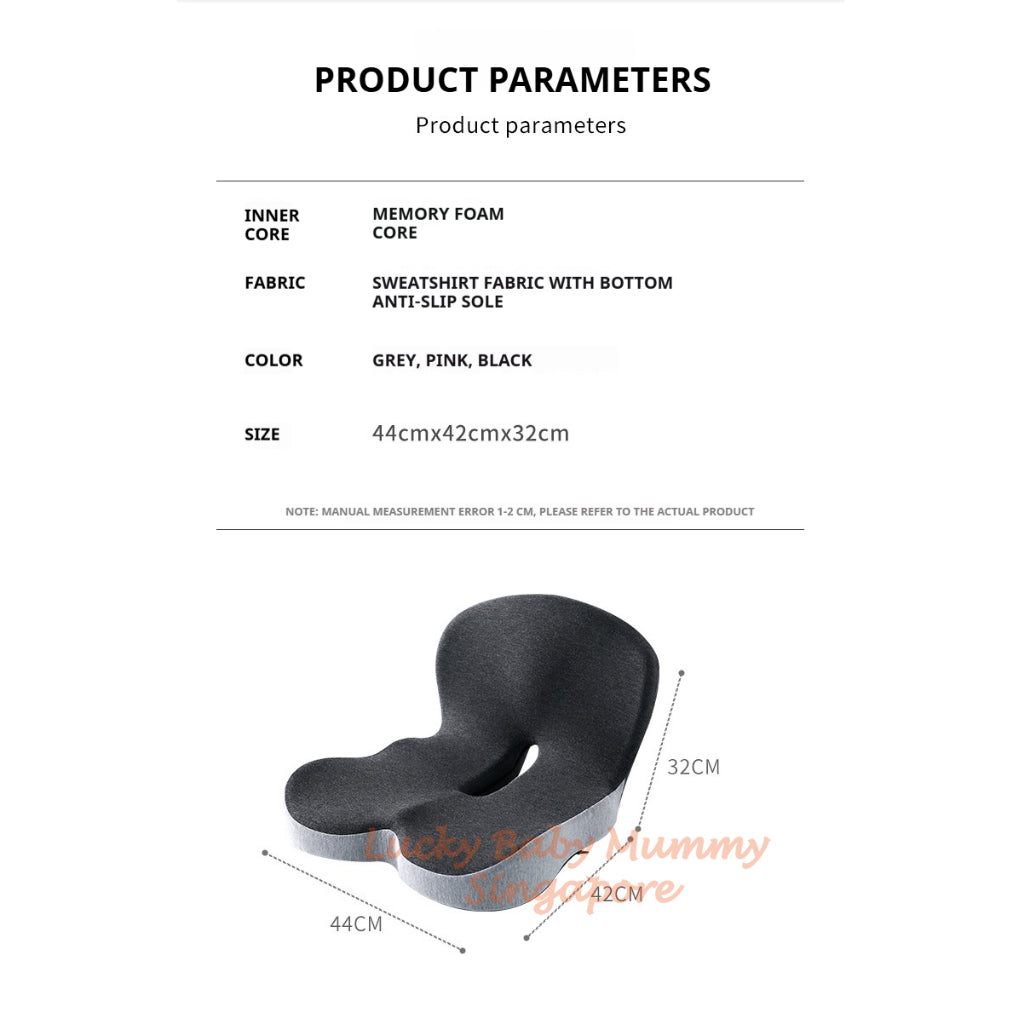 L-Shaped Memory Foam Cushion | All-Day Comfort | Anti-Slip Seat & Back Support Pillow