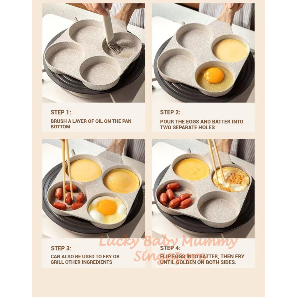 Maifan Stone 4-Hole Non-Stick Egg Burger Pan