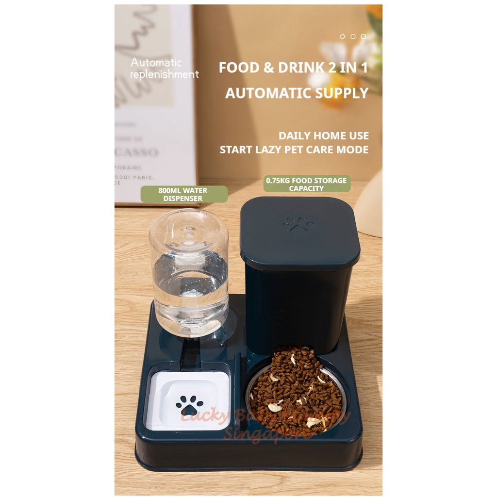 2-in-1 Pet Feeder Water Dispenser