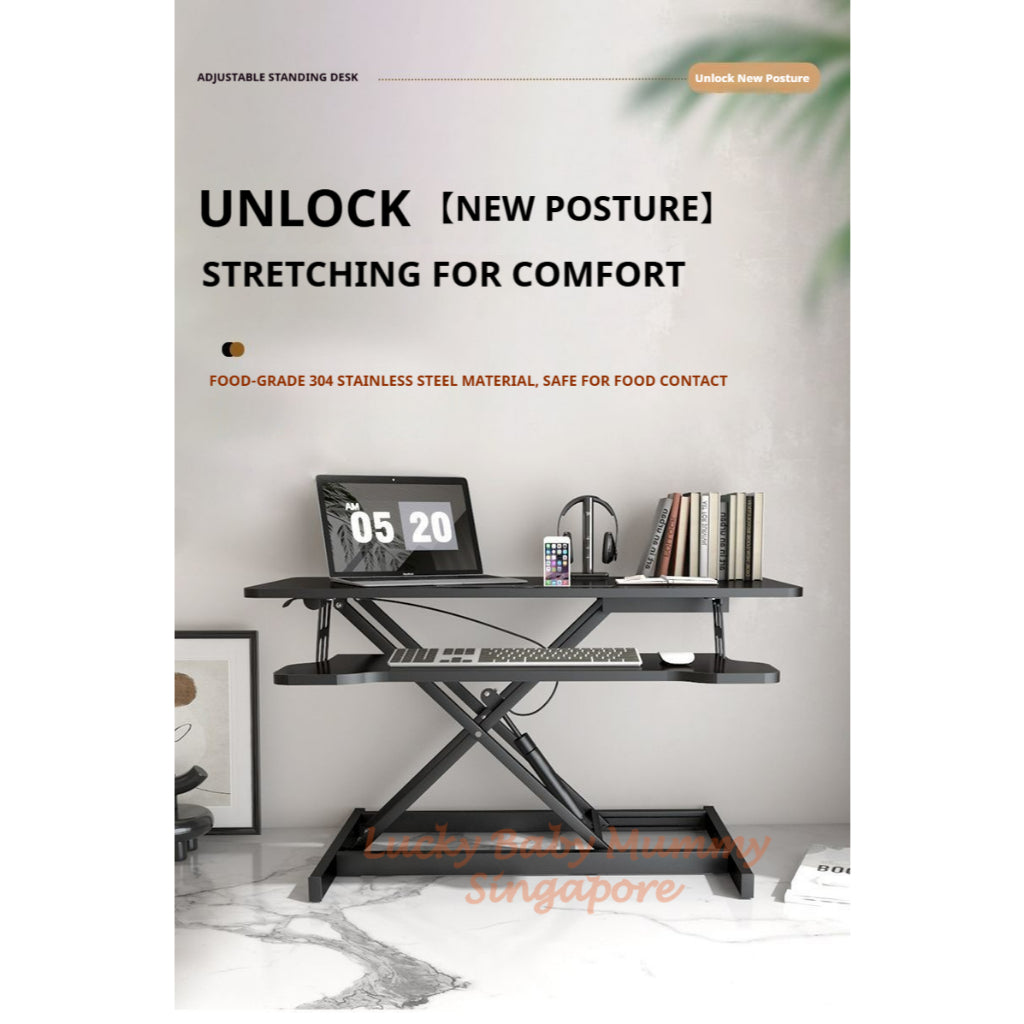 Dual Layer Desktop Lifting Table /Height Adjustable Standing Desk Riser for Monitor, Laptop