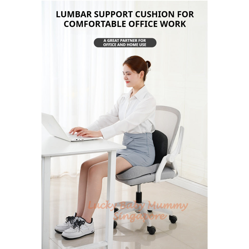 L-Shaped Memory Foam Cushion | All-Day Comfort | Anti-Slip Seat & Back Support Pillow