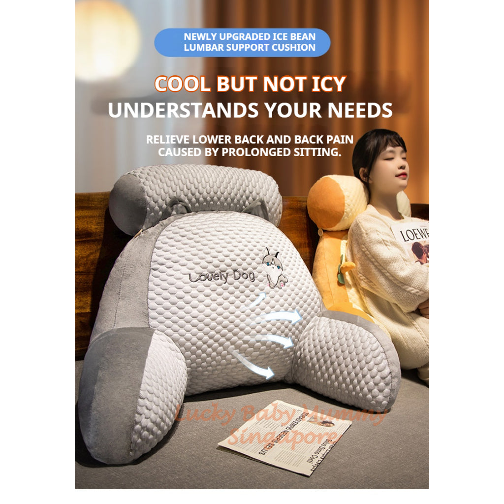 Ice Bean Waist Support Cushion Pillow | Backrest for Sofa, Bed & Office Chair