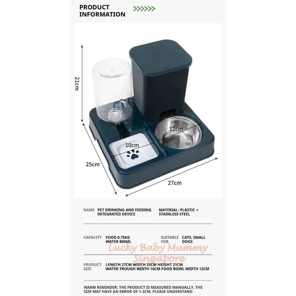 2-in-1 Pet Feeder Water Dispenser