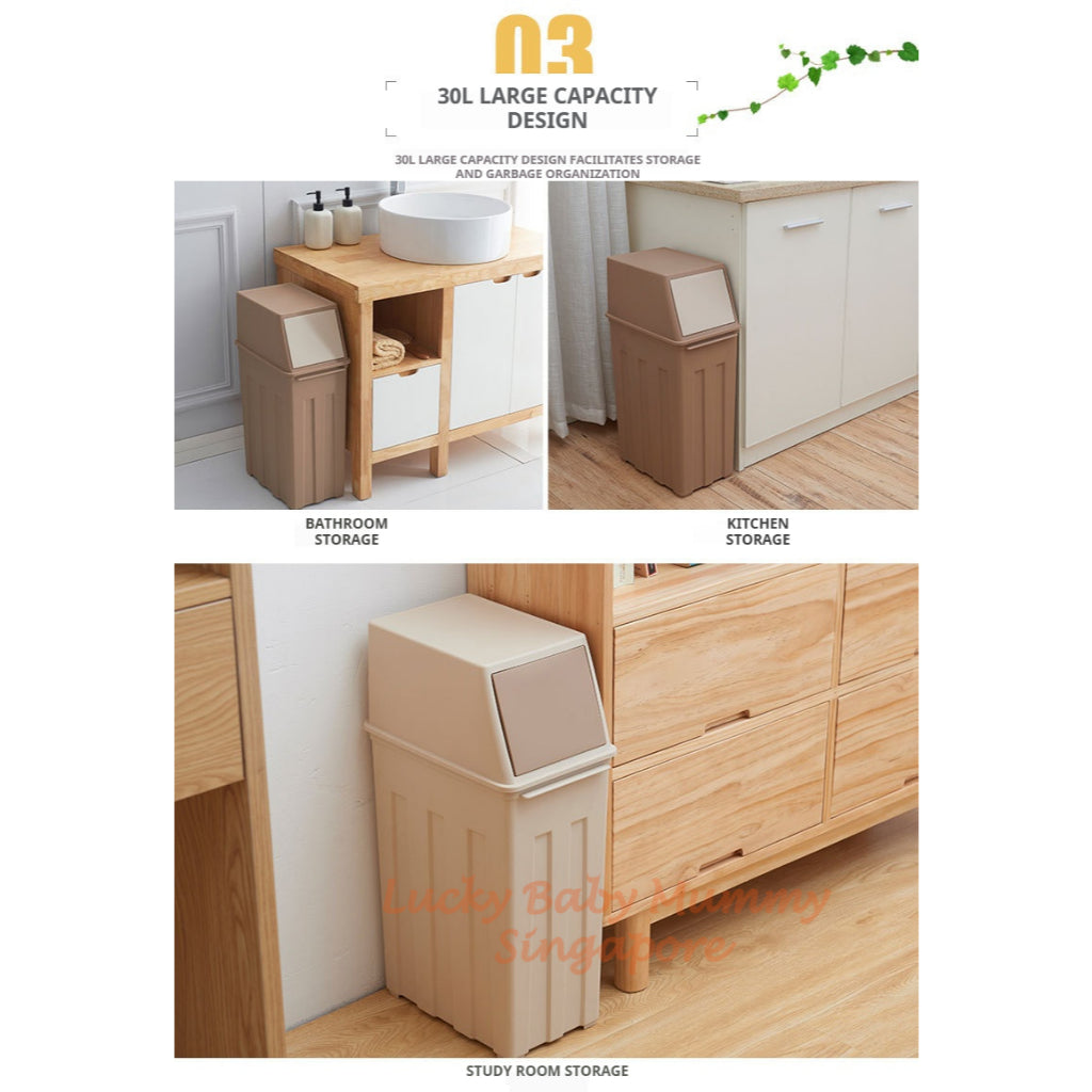 30L Large Flip Top Dustbin