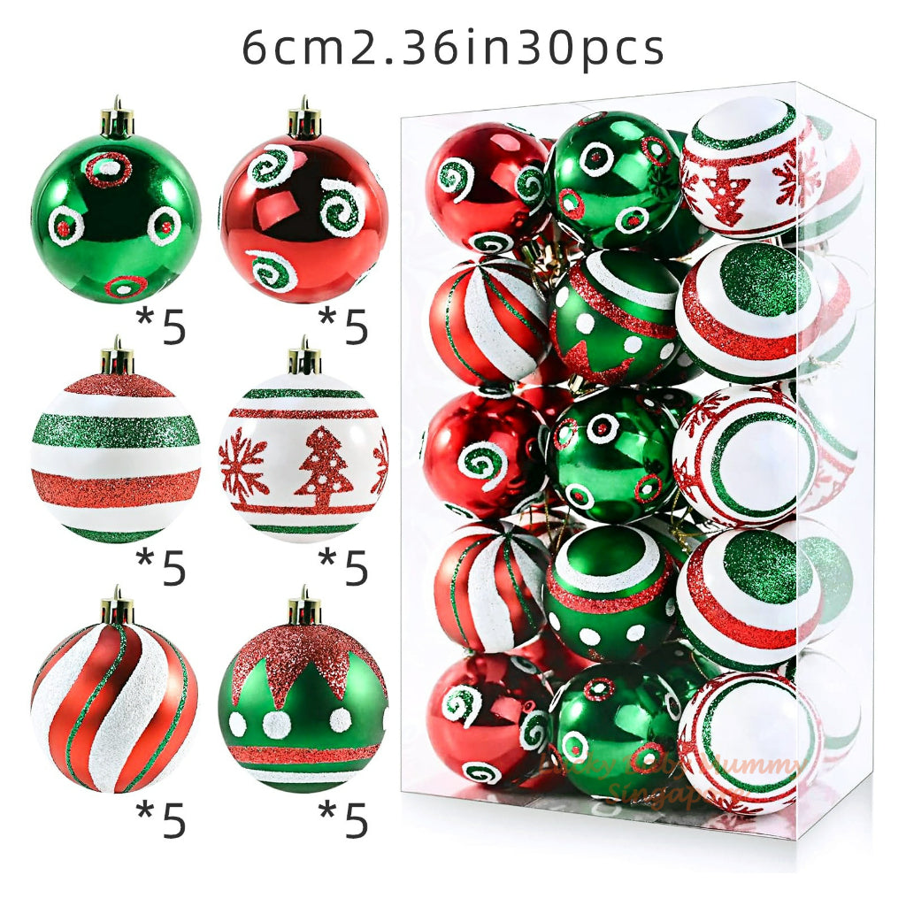 2025 Christmas Tree Balls Decorations Accessories Ornaments Lights Xmas Tree Top Star Party Decor