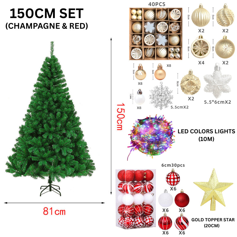2025 Christmas Tree Full Set Value Package Luxury Christmas Tree with Decoration and LED Lights Xmas