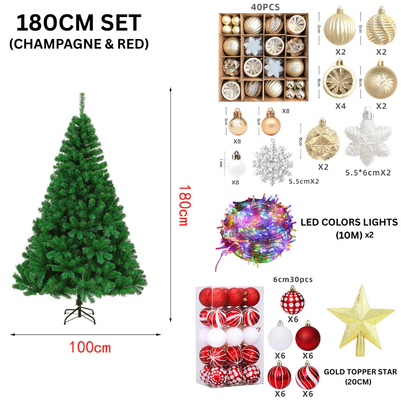 2025 Christmas Tree Full Set Value Package Luxury Christmas Tree with Decoration and LED Lights Xmas