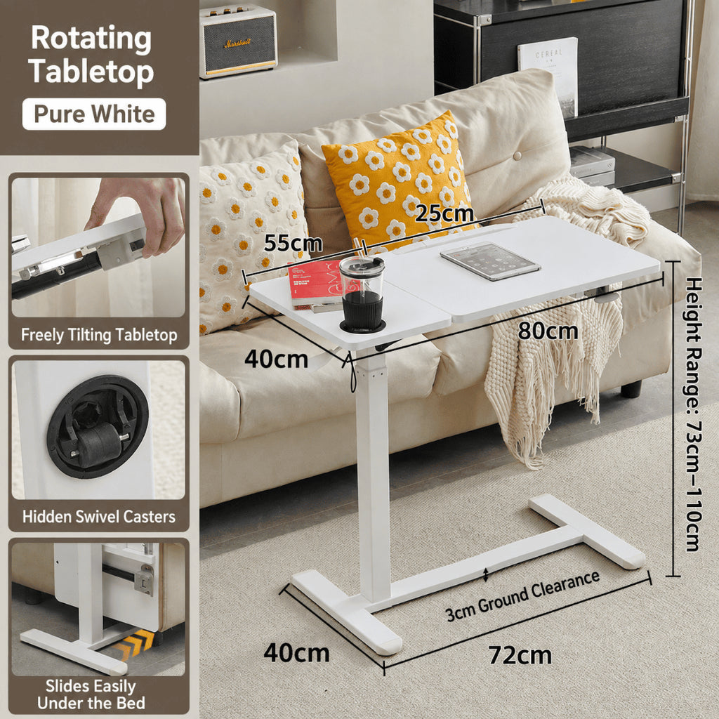 Adjustable Lifting Table - White 80CM