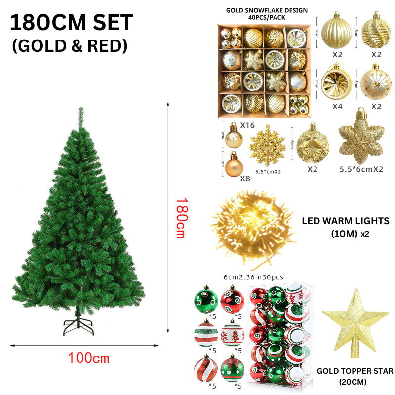 2025 Christmas Tree Full Set Value Package Luxury Christmas Tree with Decoration and LED Lights Xmas