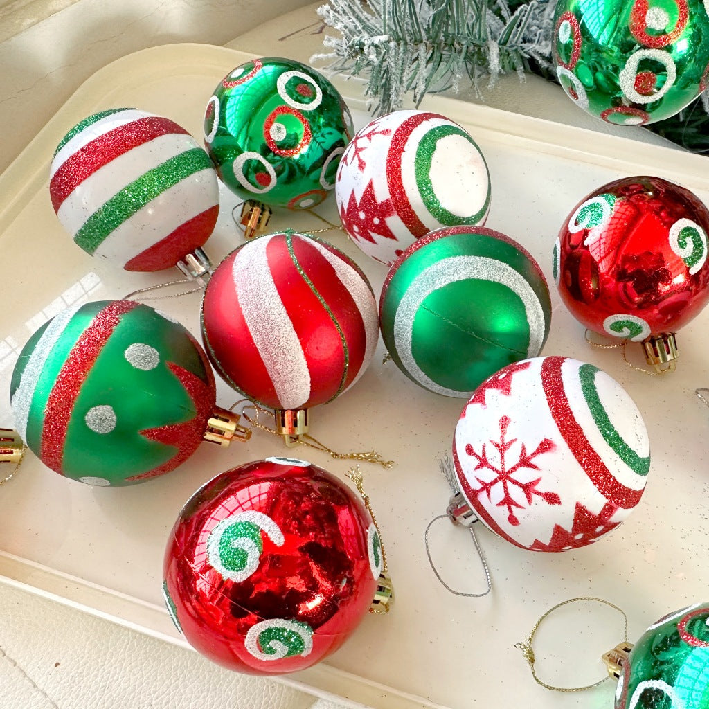 2025 Christmas Tree Balls Decorations Accessories Ornaments Lights Xmas Tree Top Star Party Decor