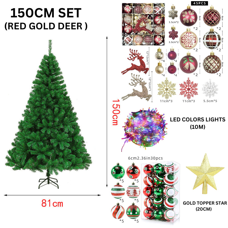 2025 Christmas Tree Full Set Value Package Luxury Christmas Tree with Decoration and LED Lights Xmas