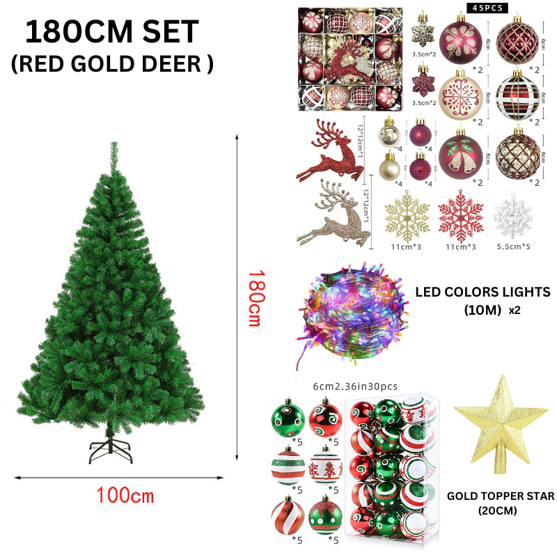 2025 Christmas Tree Full Set Value Package Luxury Christmas Tree with Decoration and LED Lights Xmas